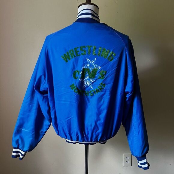 Vintage 80s Don Alleson Athletic Coach Jacket Royal Blue Wrestling CNS Northstar - Picture 5 of 11